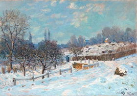 Road to Louveciennes, snow effect 1874 by Alfred Sisley