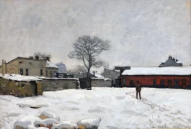 Under the snow the Farmyard at Marly Le Roi 1876 by Alfred Sisley