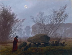 Walk at Dusk-Man Contemplating a Megalith by Caspar David Friedrich