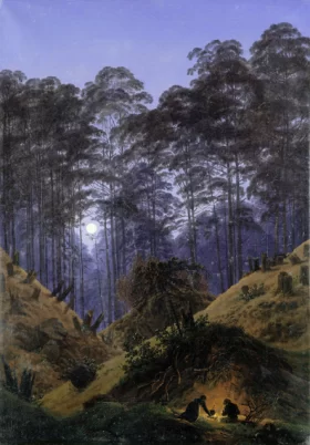 Inside the forest in the moonlight by Caspar David Friedrich