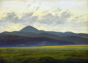 Mountain landscape in Bohemia by Caspar David Friedrich