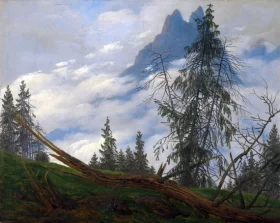Mountain Peak with Drifting Clouds 1835 by Caspar David Friedrich