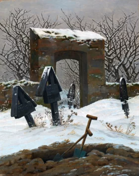 Graveyard under Snow by Caspar David Friedrich