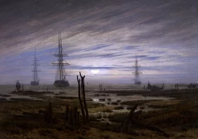 Ships at Anchor by Caspar David Friedrich