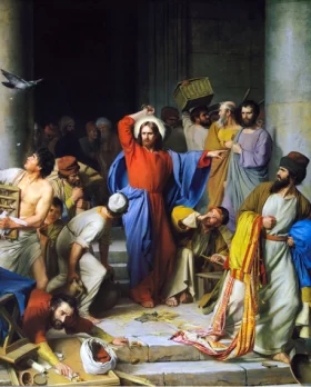 Jesus Casting Out The Money Changers At The Temple by Carl Heinrich Bloch