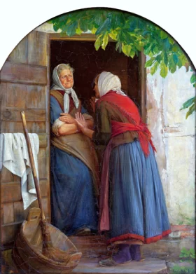 Two Wives Talking Together by Carl Heinrich Bloch