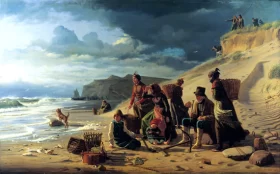 Fishing Families Waiting For Their Men To Return From An Incipient Storm by Carl Heinrich Bloch