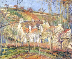 Red roofs, corner of a village, winter 1877 by Camille Pissarro