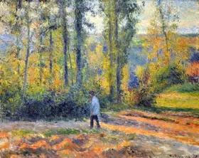 Hunter in a Landscape near Pontoise 1879 by Camille Pissarro