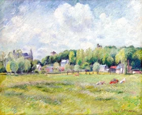 Prairies à Gisors 1885 by Camille Pissarro