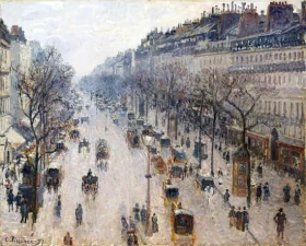Boulevard Montmartre on a Winter Morning 1897 by Camille Pissarro