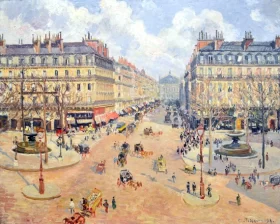 Avenue de l'Opéra, Morning Sunshine 1898 by Camille Pissarro