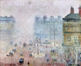 Place du Theatre Francais, Fog Effect 1897 by Camille Pissarro