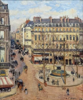 Morning sun in the rue Saint-Honoré 1898 by Camille Pissarro