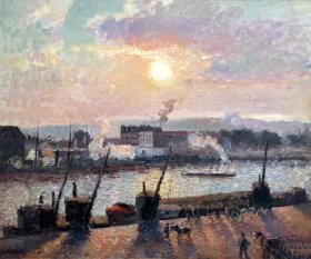 Sunset at Rouen 1885 by Camille Pissarro