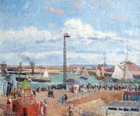 The Outer Harbour of Le Havre, Morning, Sun, Tide 1903 by Camille Pissarro
