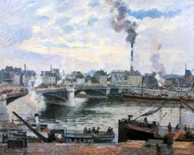Le Grand-Pont, Rouen 1896 by Camille Pissarro