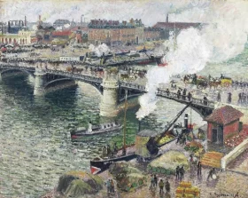 Le pont Boieldieu à Rouen, temps mouillé 1896 by Camille Pissarro