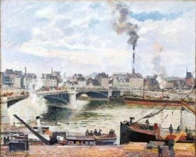 The Great Bridge, Rouen 1896 by Camille Pissarro