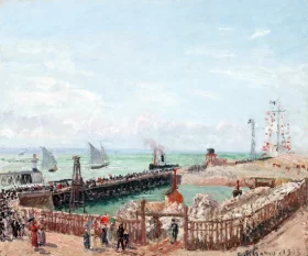 The Jetty at Le Havre, High Tide, Morning Sun 1903 by Camille Pissarro