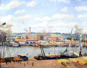 View on the cotton mill of Oiseel near Rouen 1898 by Camille Pissarro