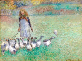 Petite gardeuse d'oies 1886 by Camille Pissarro