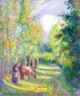 Vachère Dans Une Clairière 1890 by Camille Pissarro