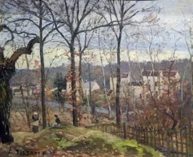Chestnut trees in Louveciennes by Camille Pissarro