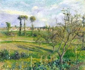 Soleil Couchant au Valhermeil, Auvers-Sur-Oise 1880 by Camille Pissarro
