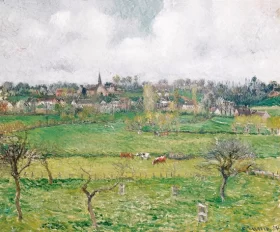Vue de Bazincourt 1884 by Camille Pissarro