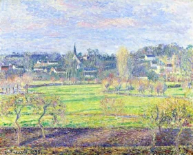 Février, soleil levant, Bazincourt, 1893 by Camille Pissarro