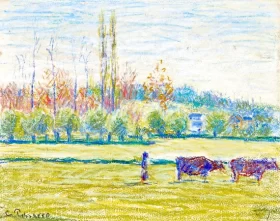 Les Prés à Eragny 1887 by Camille Pissarro