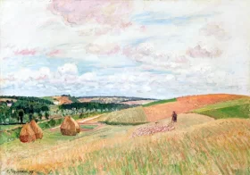 The Hills at Thierceville, Haystacks, 1897 by Camille Pissarro