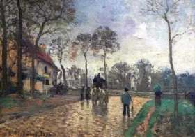 Diligence à Louveciennes 1870 by Camille Pissarro