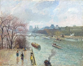 The Louvre, Afternoon, Rainy Weather 1900 by Camille Pissarro
