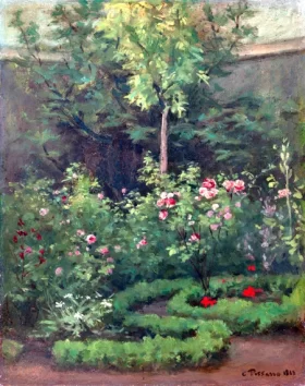A Rose Garden 1862 by Camille Pissarro