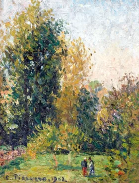 Paysage avec deux personnages, Éragny, automne, 1902 by Camille Pissarro