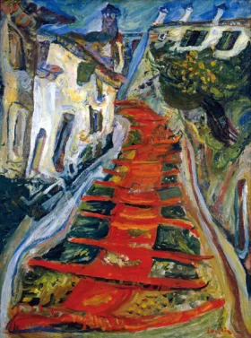L'escalier rouge à Cagnes by Chaïm Soutine