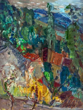 Townscape with Cypress Trees, South of France by Chaïm Soutine