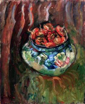 Still life with a vase filled with onions 1917 by Chaïm Soutine