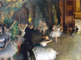 The Rehearsal of the Ballet Onstage 1874 by Edgar Degas