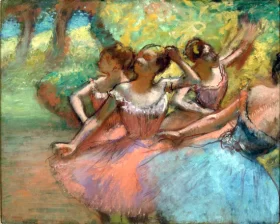 Four Ballet Dancers on Stage by Edgar Degas