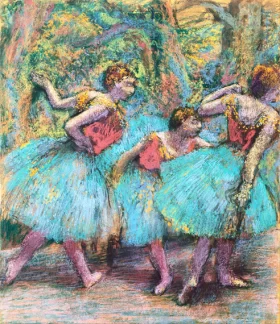 Three Dancers (Blue Tutus, Red Bodices) 1903 by Edgar Degas