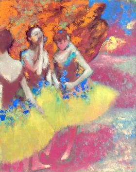 Three Dancers in Yellow Skirts by Edgar Degas
