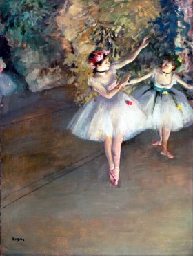 Two Dancers on a Stage by Edgar Degas