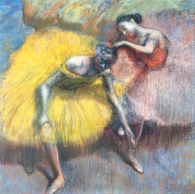 Deux Danseuses Jaunes Et Roses 1898 by Edgar Degas