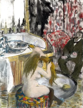 Femme Nue Se Coiffant by Edgar Degas