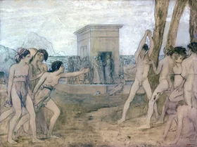 Young Spartan Girls Challenging Boys 1860 by Edgar Degas