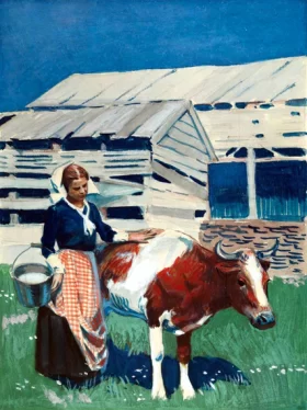 Milk Maid and Cow by Edward Hopper