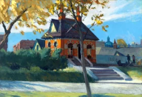 Small Town Station by Edward Hopper